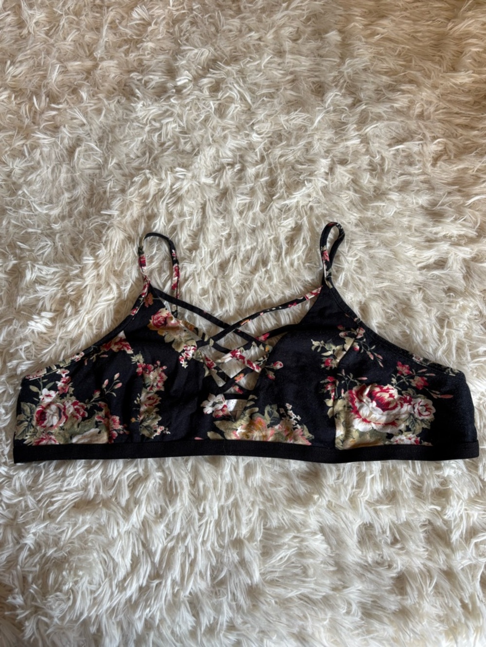 Abound Rose Floral strappy bralette size XL